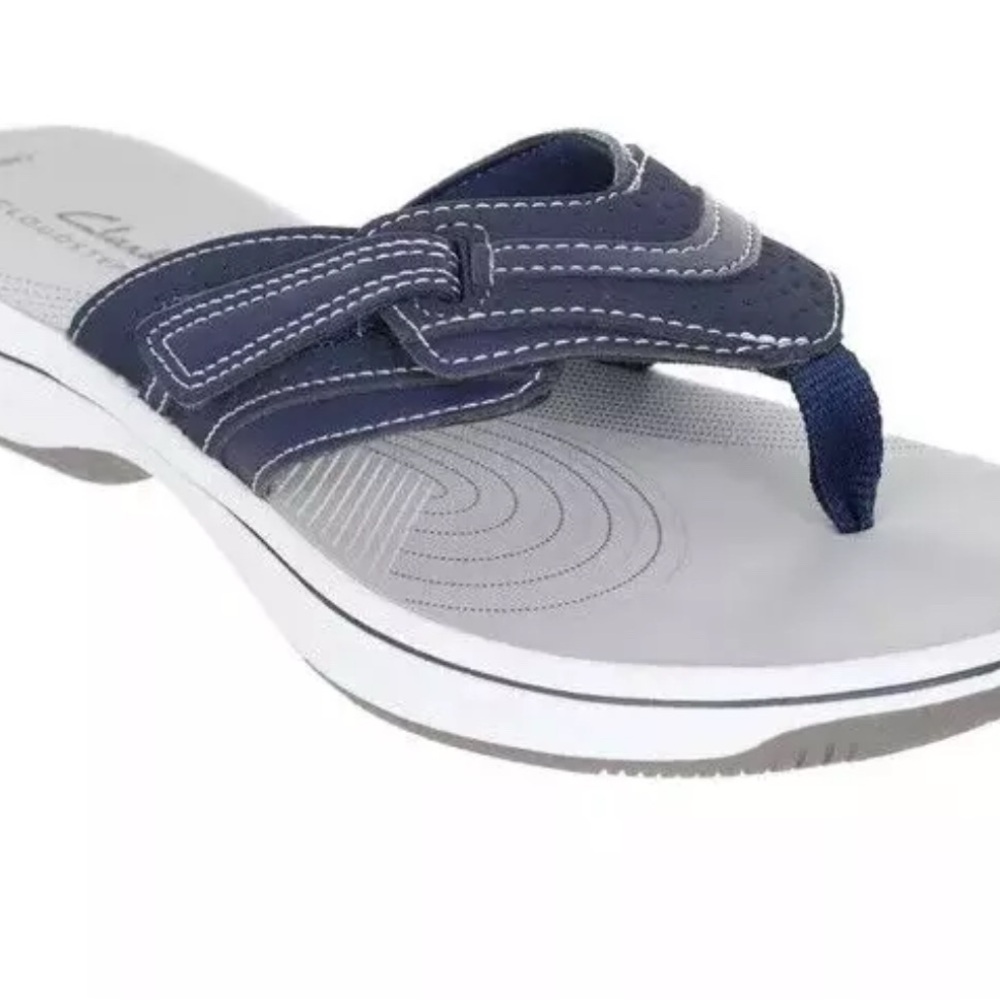 Clarks Navy and Gray Sandals